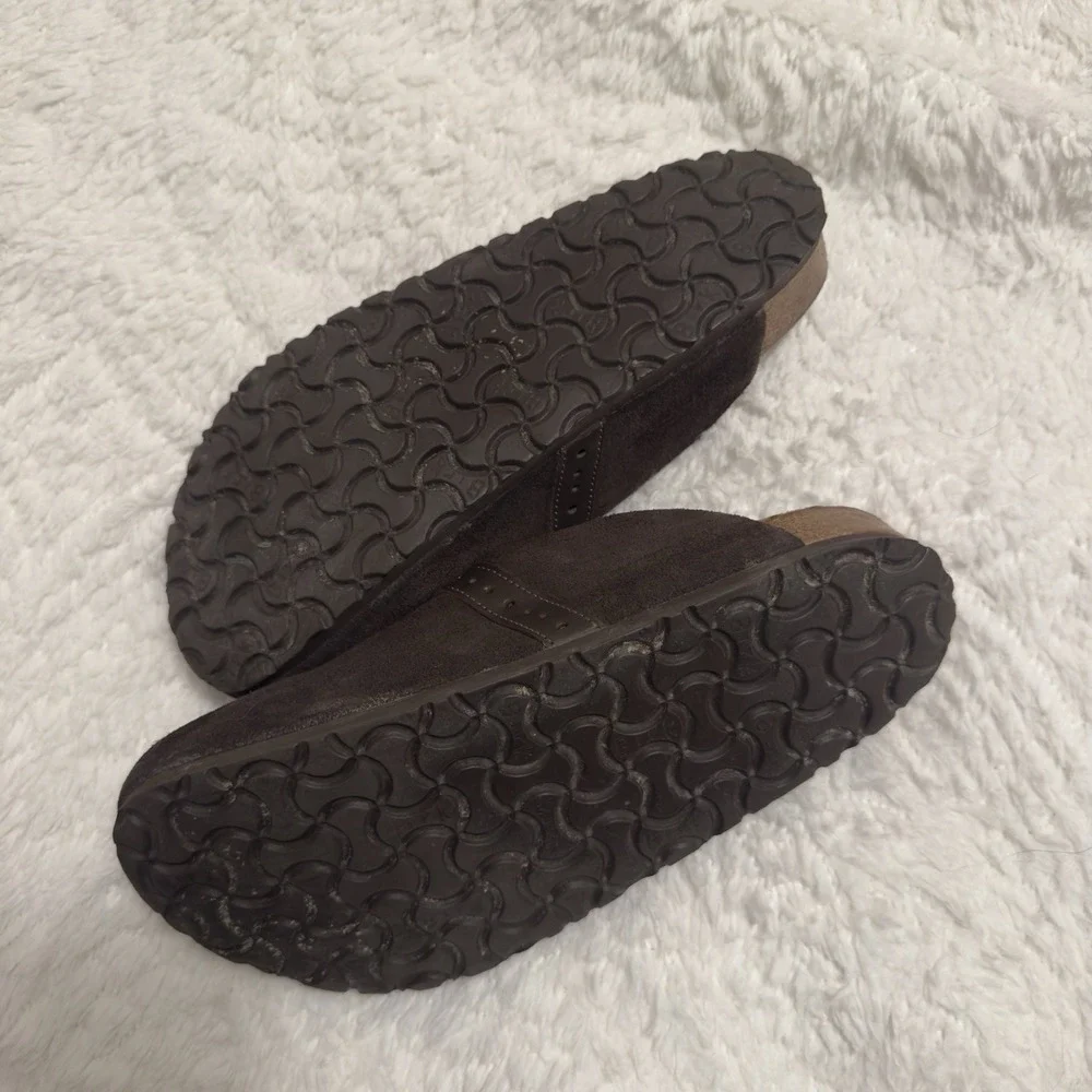 Birkenstock Eaton Leather Suede  Color Brown Regular Wide Mens 9 Women 10